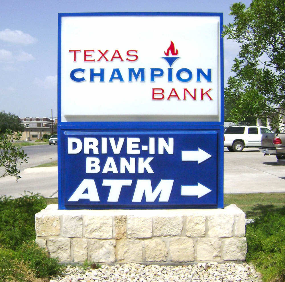 texas champion bank monument sign