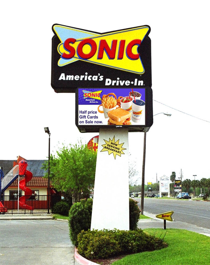 sonic drive-in color video sign