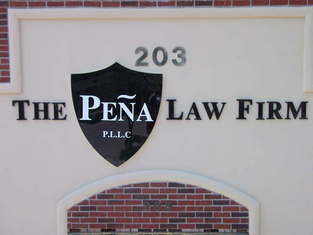 peña law firm plastic letter sign