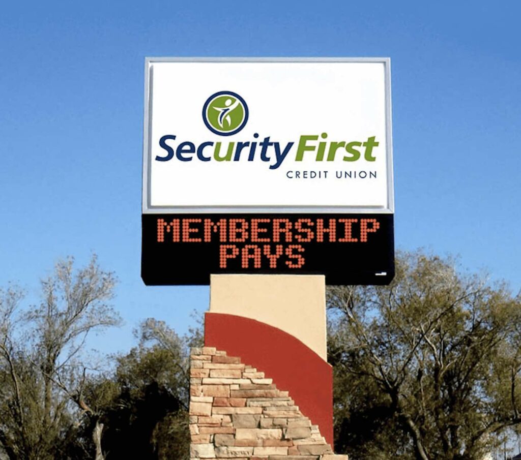 security first credit union pylon sign