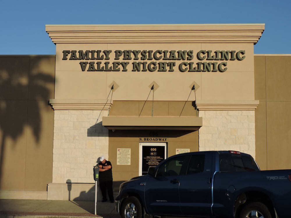 family physicians clinic valley night clinic hospital sign