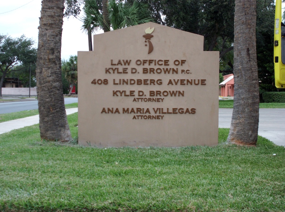 law office of kyle d. brown sign