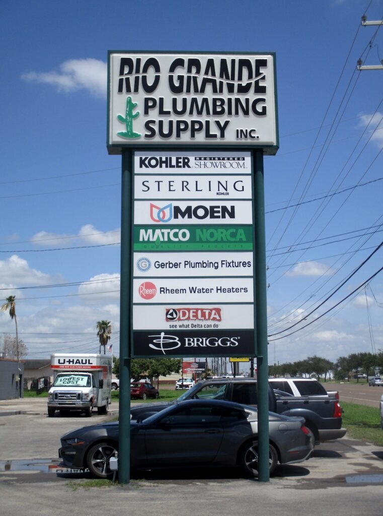 rio grande plumbing supply tenant sign