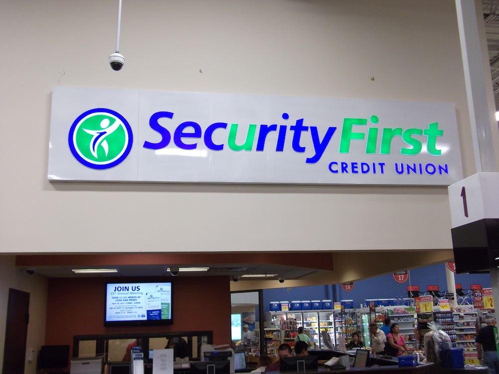 security first credit union wall sign