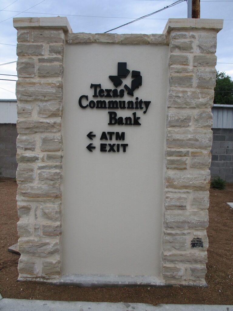 texas community bank sign
