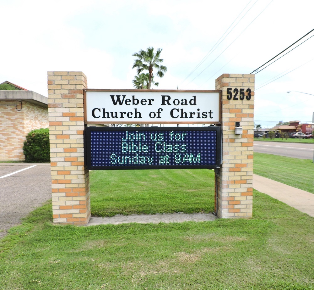 weber road church of christ sign